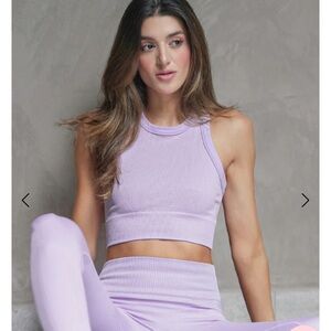 Lavender Ribbed Crop Top from Colombia